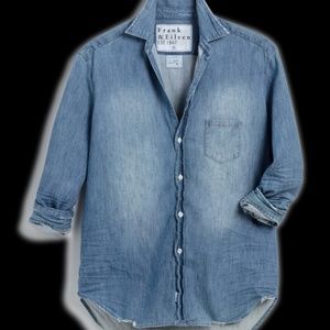 Frank & Eileen | Denim Button-Up Shirt | Distressed Vintage Wash XL
